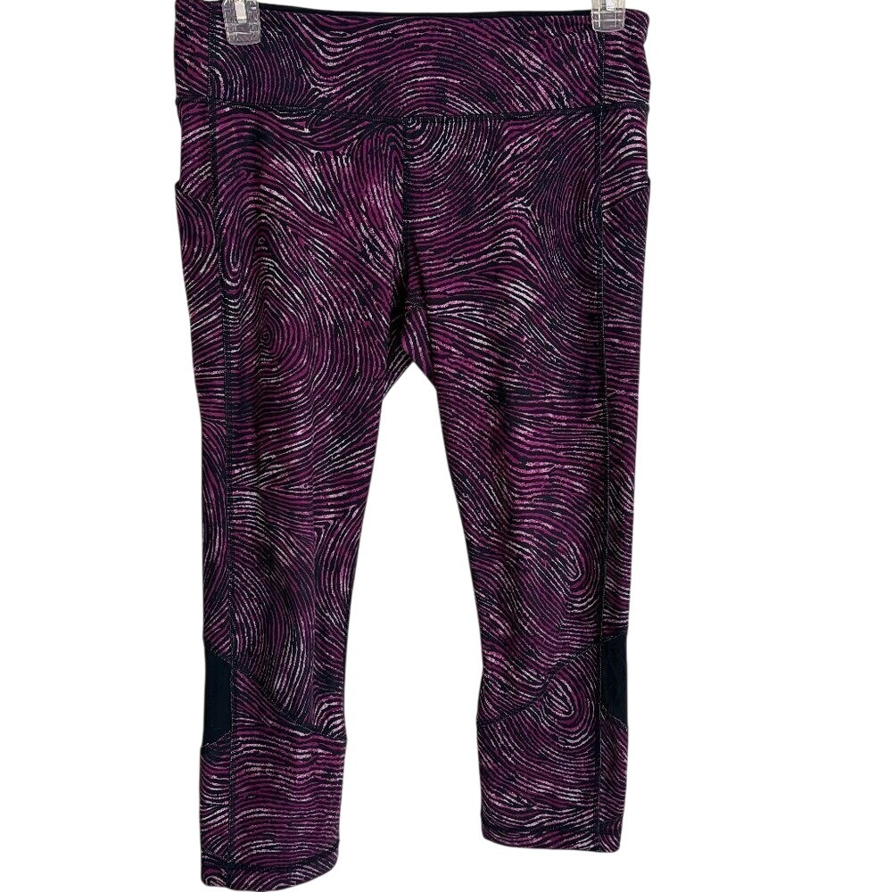 Lululemon Cropped Leggings 10 Purple Swirl